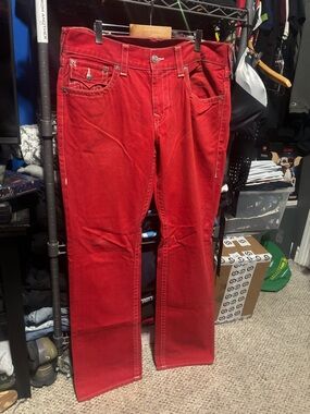 Y2K / 2010s red True religion Jeans 34x36